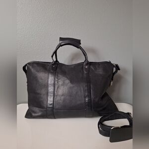 Black Latico Carriage Leather Duffle Bag